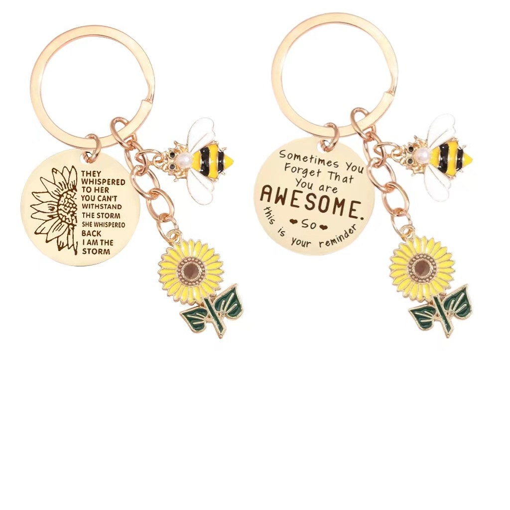 2024 Spring Hot Sale✨ - Inspirational Friendship Sunflower Keychain Gifts