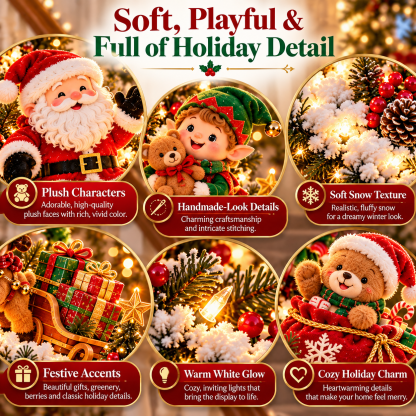 SAVE 70% BEFORE IT'S GONE🎅 Santa’s Staircase Workshop™ – Lighted 6-Piece Christmas Stair Railing Decor 🎄