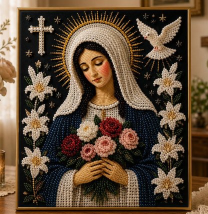 Last Day Promo: 70% OFF🙏 Divine Pearl Bead Virgin Mary Icon – A Peaceful DIY Faith Art Gift ✨