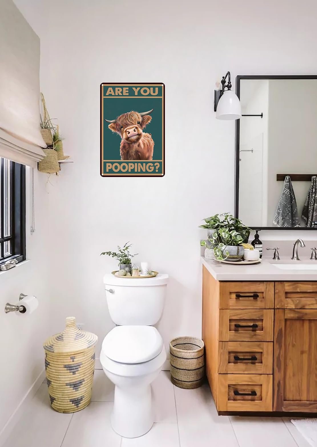 Vintage Highland Cow Tin Sign