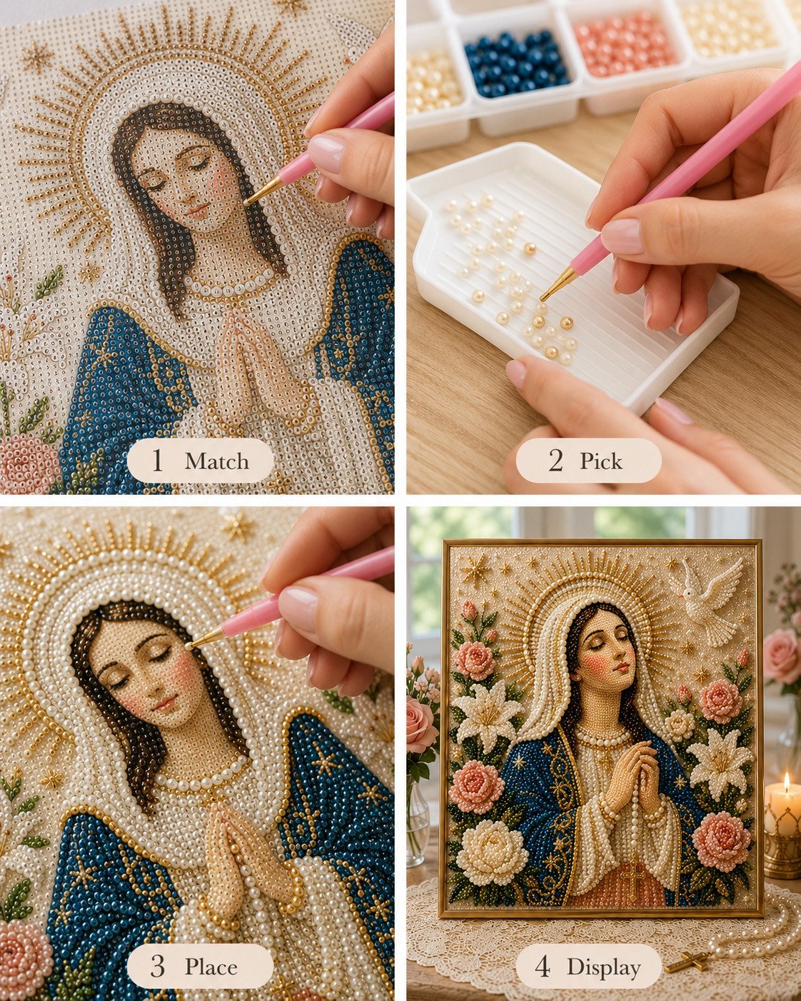 Last Day Promo: 70% OFF🙏 Divine Pearl Bead Virgin Mary Icon – A Peaceful DIY Faith Art Gift ✨