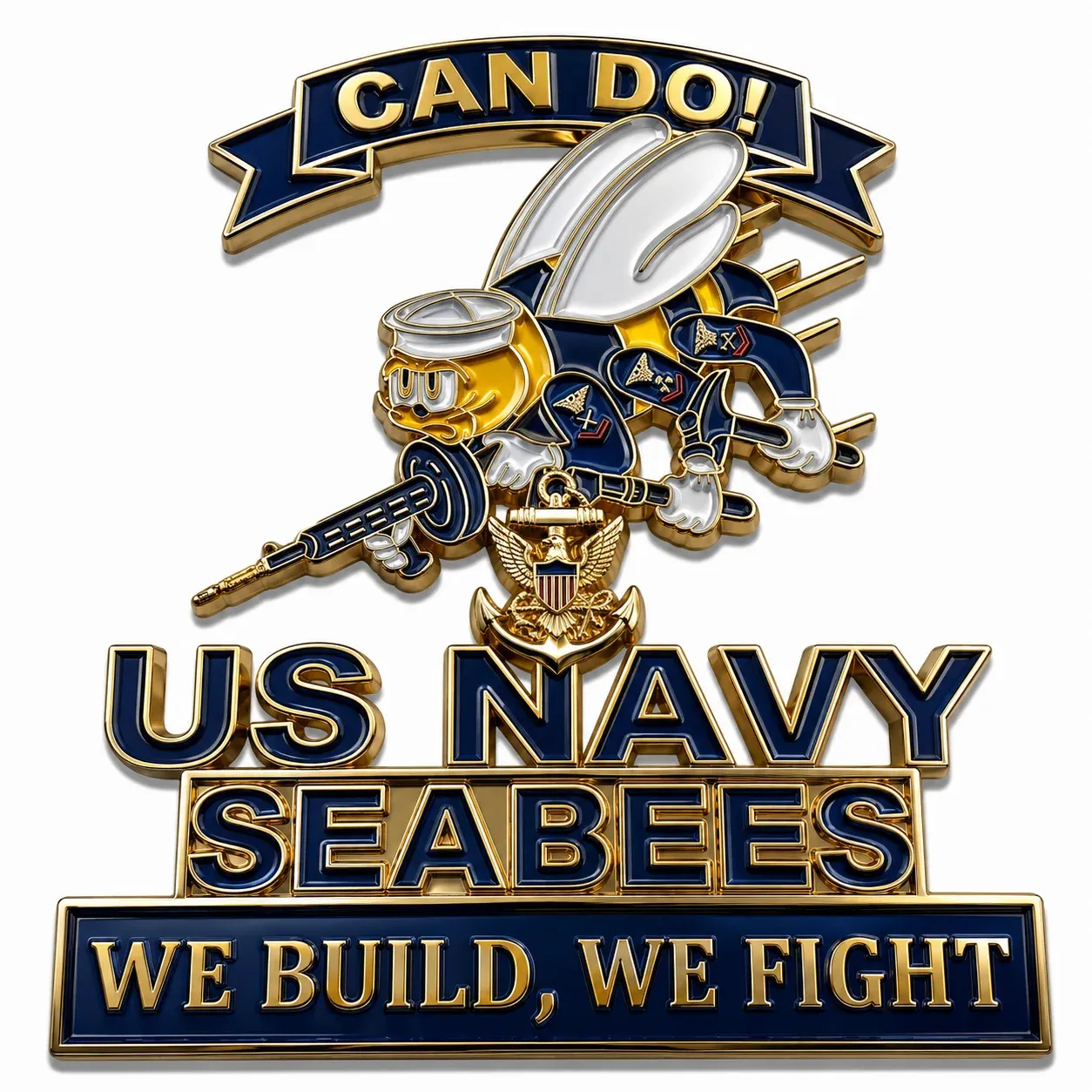 ⚓Last Day Promo: 49% OFF - 🐝US Navy Seabees Can Do! Car Emblem Metal Badge - ✈️Buy 2 Free Shipping Today!