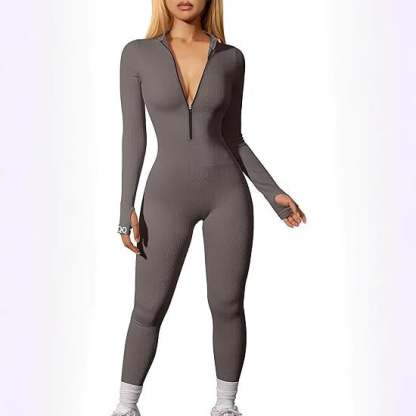 🔥Last Day Promotion 49% OFF - Fleece Long Sleeve Zipper Jumpsuit