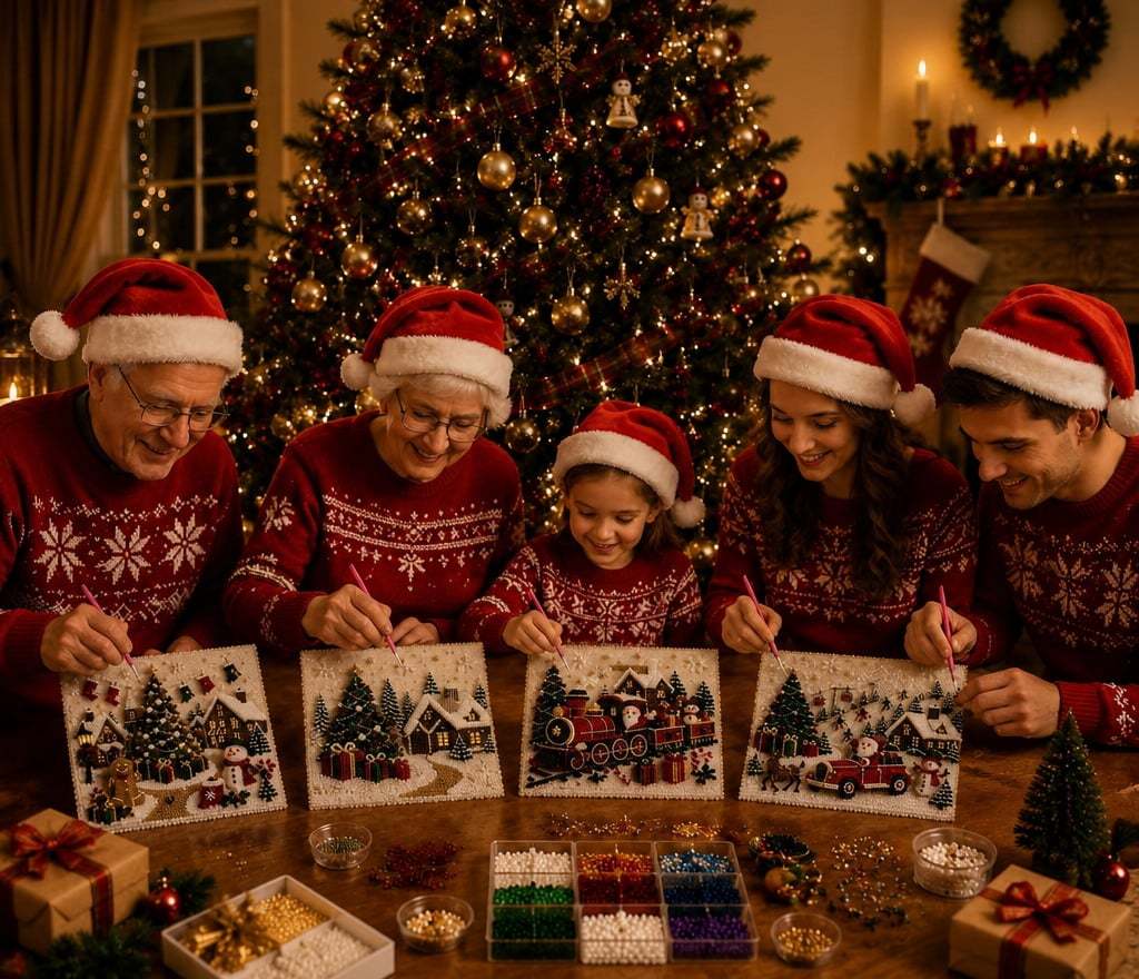 Last Day Promo: 70% OFF🎅 🎄 Premium 3D Pearl Christmas Wall Art Kit | Luxury Flocked Canvas with Scratch-Resistant Non-Fading Pearl Beads DIY Holiday Decor⛄️❄️