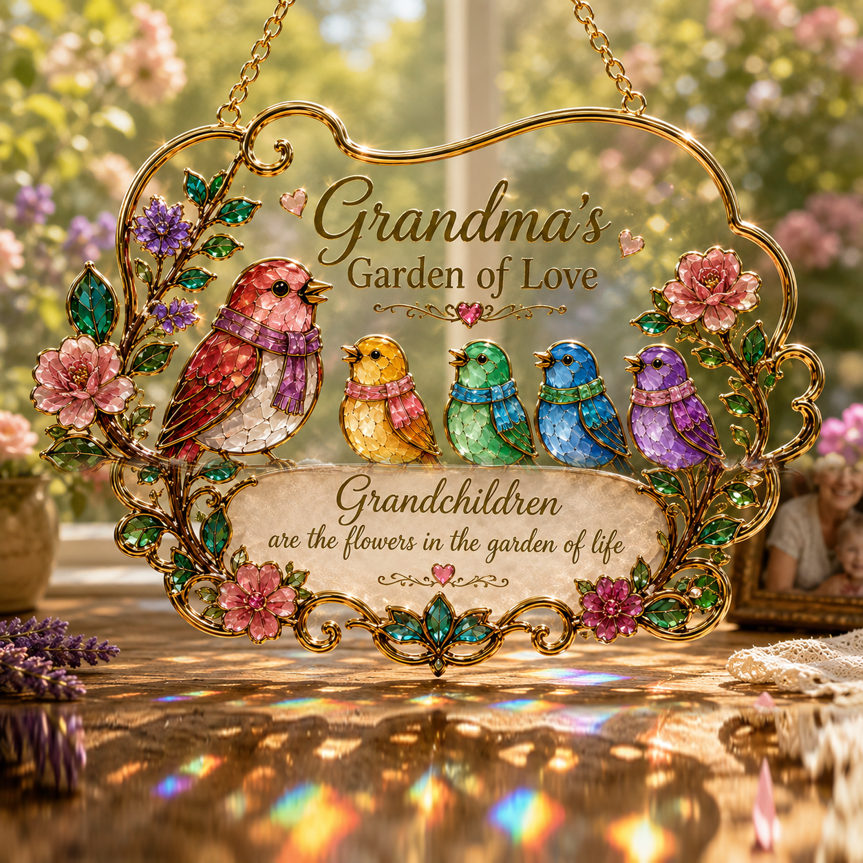 Psalm 89:1 Songbird Window Hanging Suncatcher