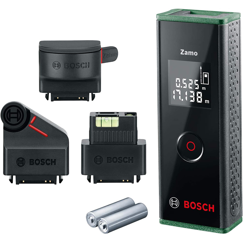 Laserowy zestaw do pomiaru odległości Bosch Zamo z 3 adapterami