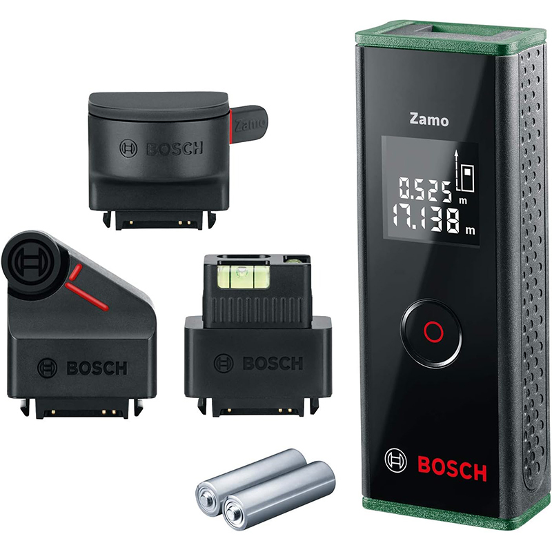 Laserowy zestaw do pomiaru odległości Bosch Zamo z 3 adapterami