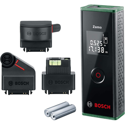 Laserowy zestaw do pomiaru odległości Bosch Zamo z 3 adapterami