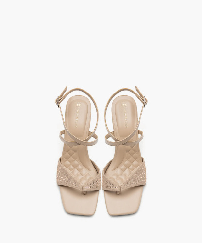 MOUSSE FIT Women Sweet  Square Toe Heeled Sandals