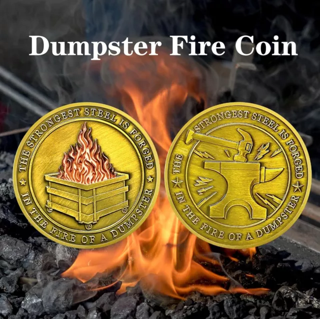 Dumpster Fire Challenge Coins(Golden)