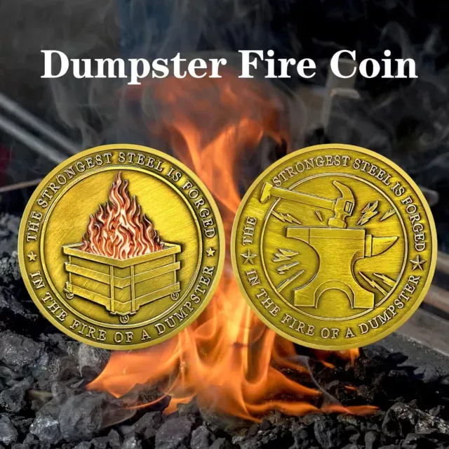 Dumpster Fire Challenge Coins(Golden)