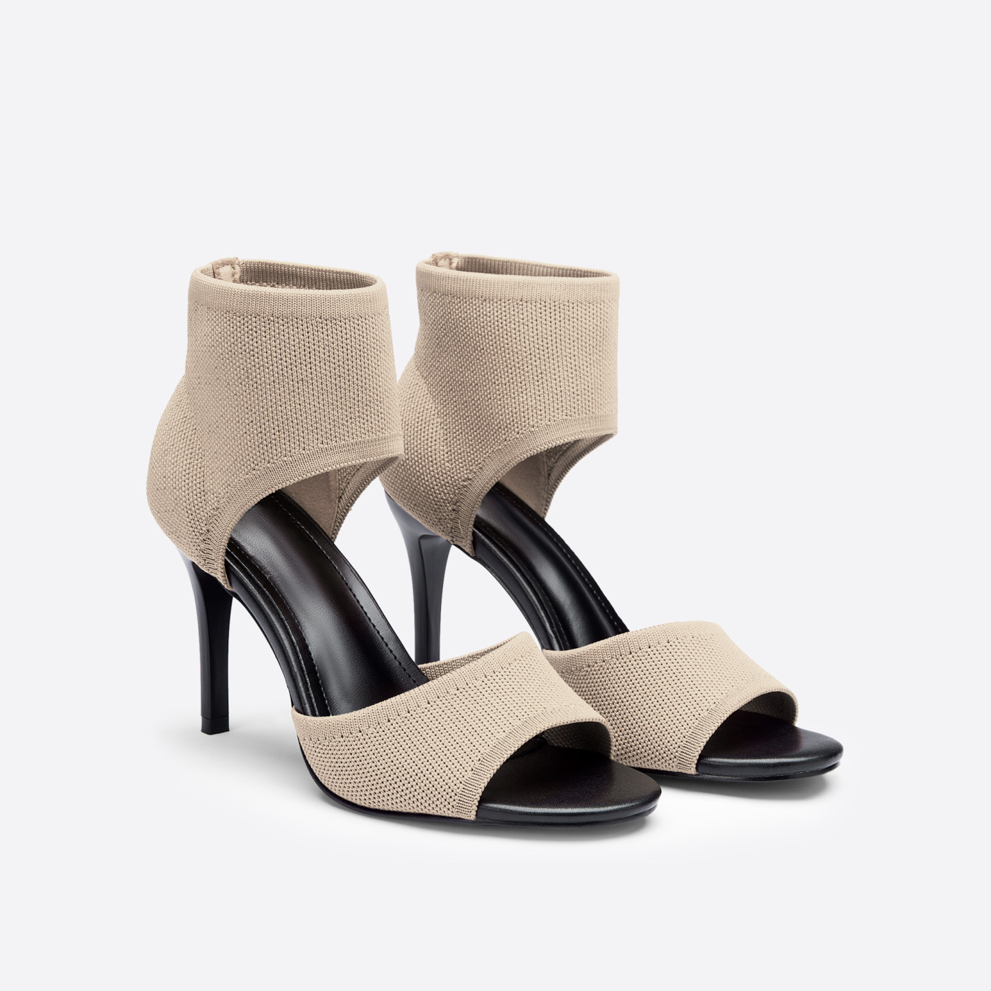 MOUSSE FIT Women Peep Toe Stiletto Heeled Sandals