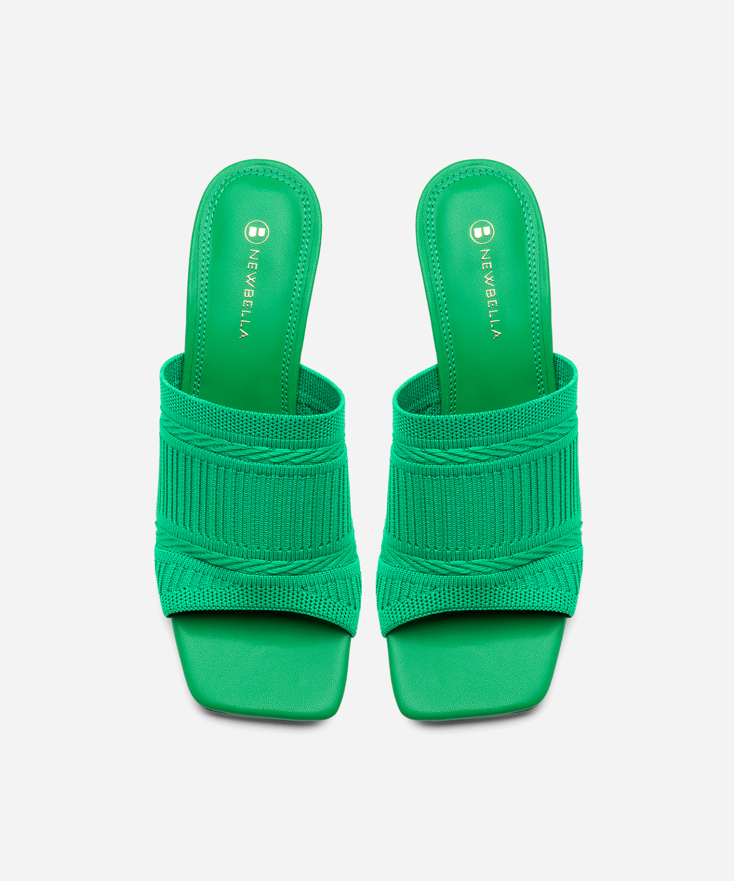 MOUSSE FIT Casual Textured Square Toe Heeled Sandals