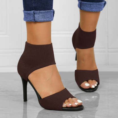 MOUSSE FIT Women Peep Toe Stiletto Heeled Sandals