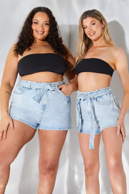 Denim Paper Bag Short