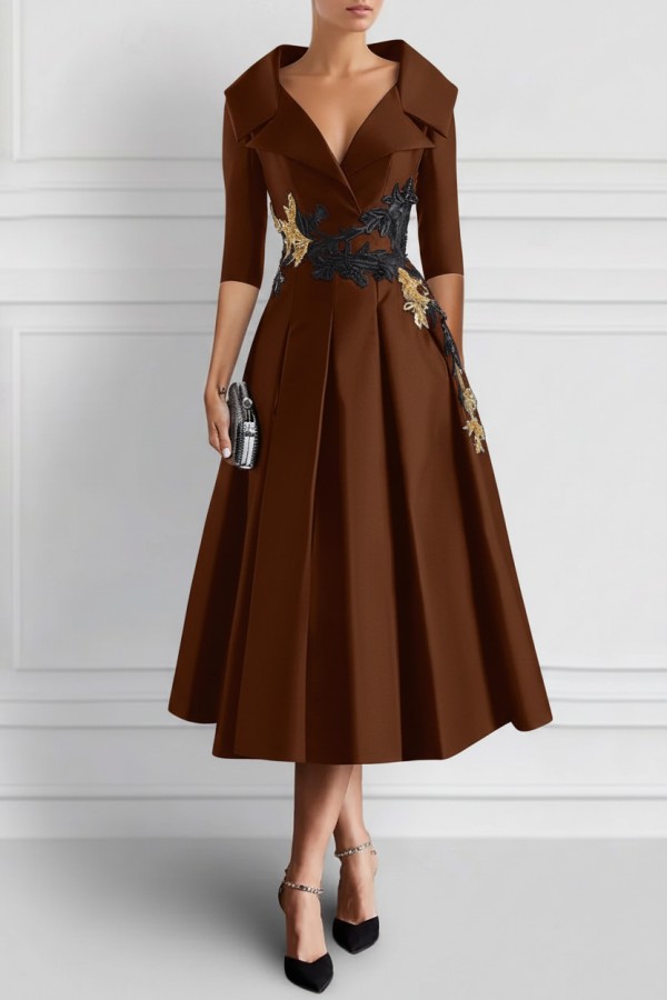 Vintage Brautmutterkleider Schwarz Mit Ärmel Festliche Kleider Kurz