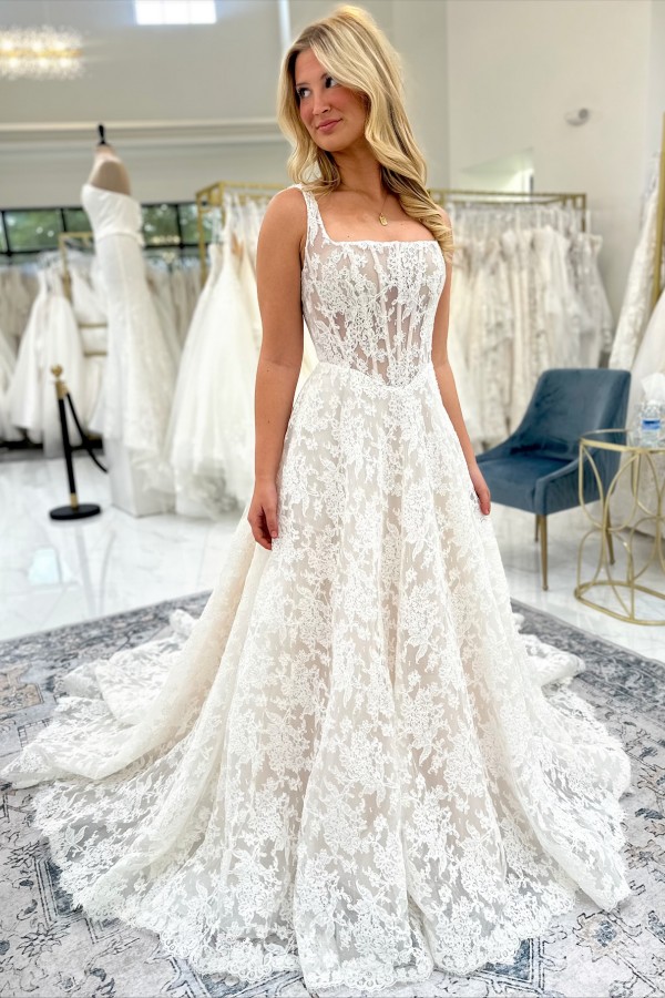Designer Hochzeitskleider A Linie Spitze Standesamt Brautkleider