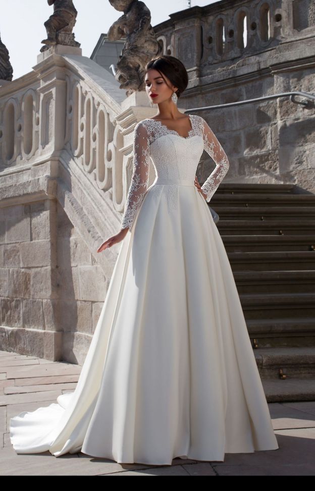 Robe de mariée dentelle | Robe de mariage élégante manches longues