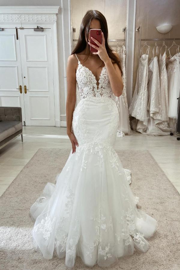 Belles robes de mariée style sirène | Robes de mariée en dentelle pas cher