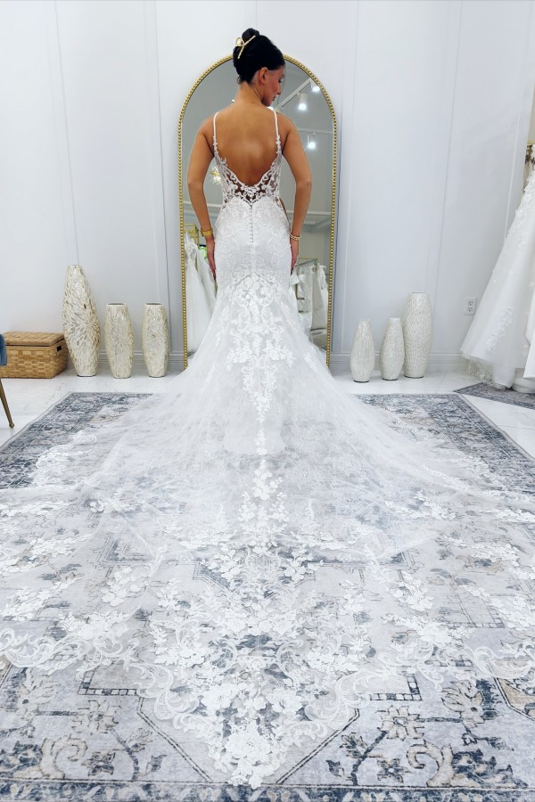 Elegante Hochzeitskleider Meerjungfrau Stil Spitze Brautkleider