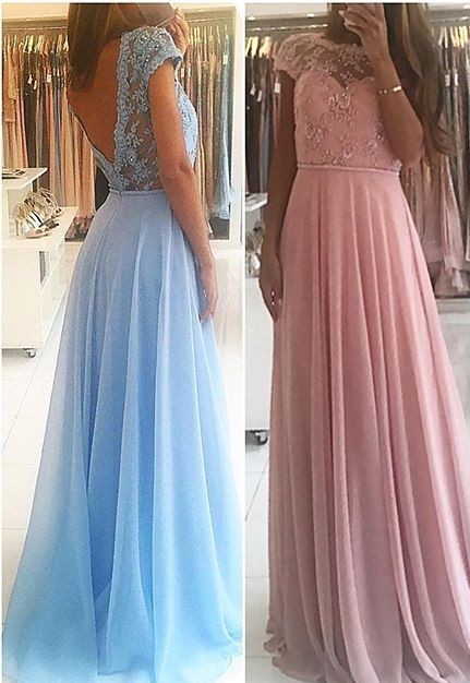 Forme Princesse Longueur ras du sol Col en cœur Mousseline polyester Robes de soirée 2021 avec Dentelle