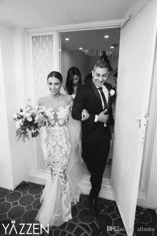 Forme Sirène/Trompette Traîne moyenne Tulle Robes de mariée 2021