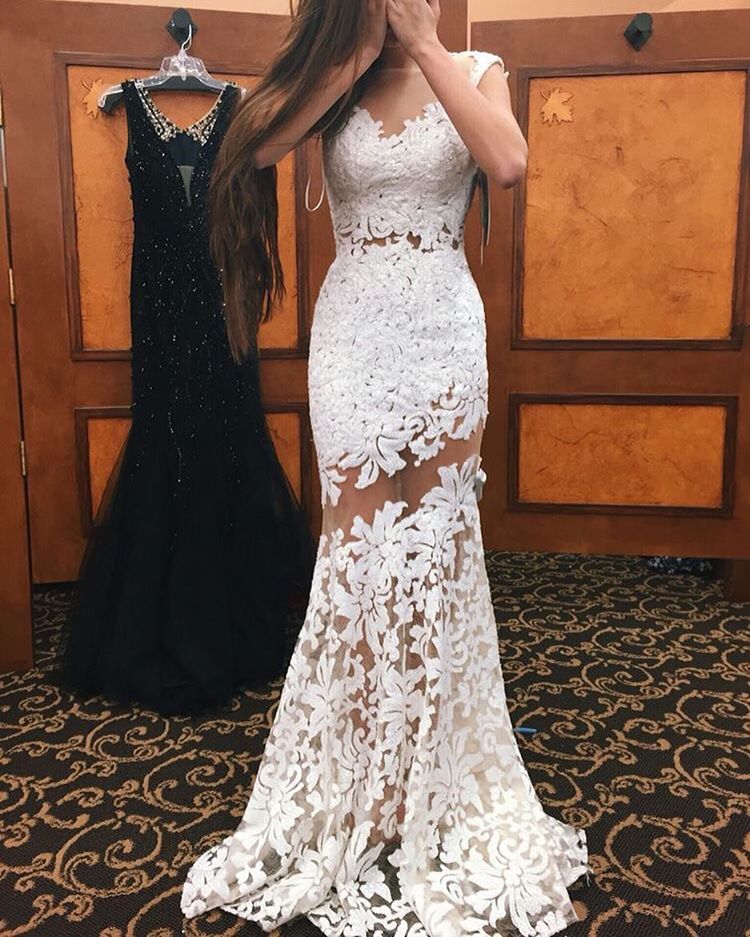 Forme trompette Longueur ras du sol Dentelle Robes de cérémonie