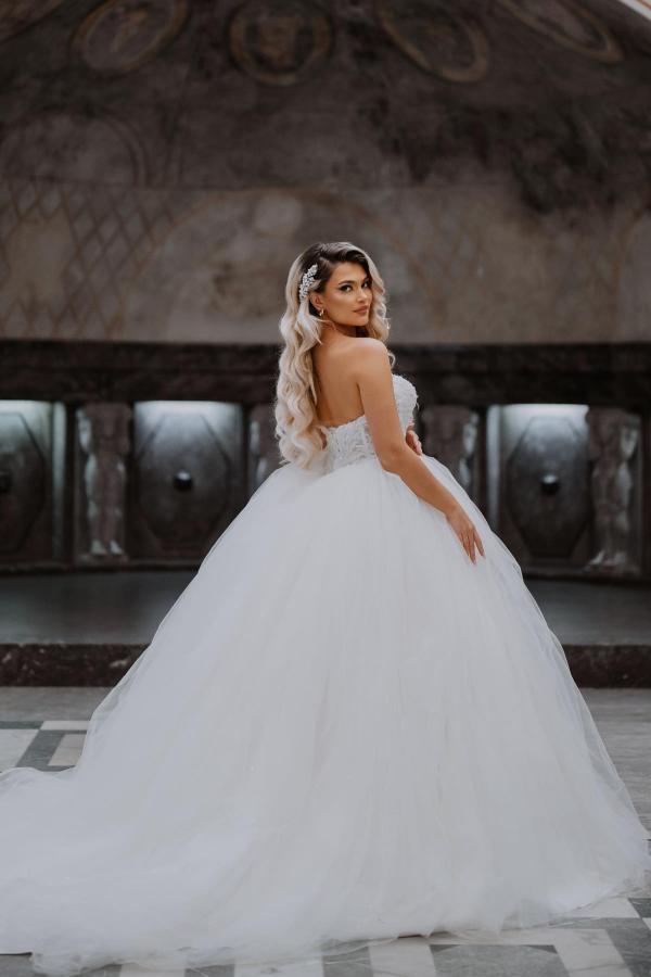 Robe de mariée princesse bustier dentelle chic avec bon qualité-prix