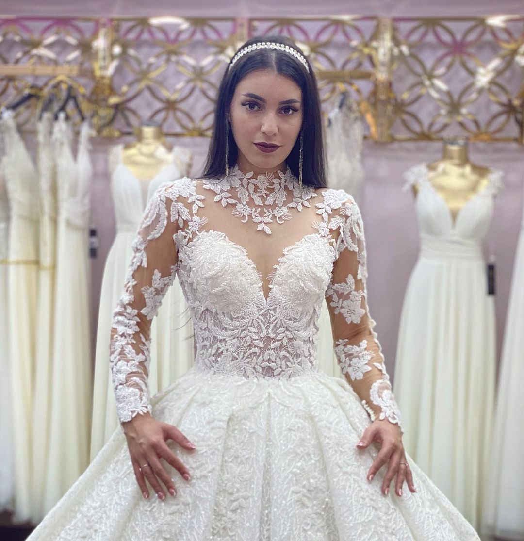 Robes de mariée élégantes A Line Lace | Robes de mariée à manches