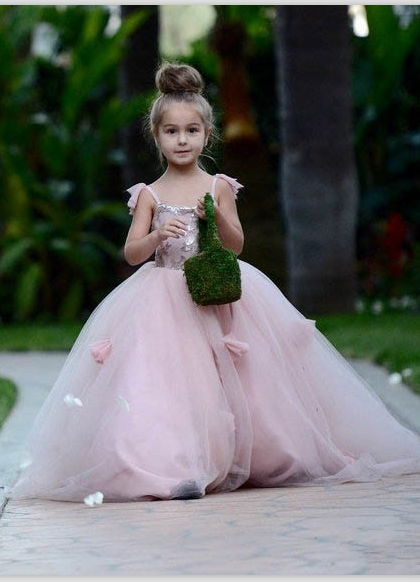 Forme Princesse Longueur ras du sol Tulle robe pour fille