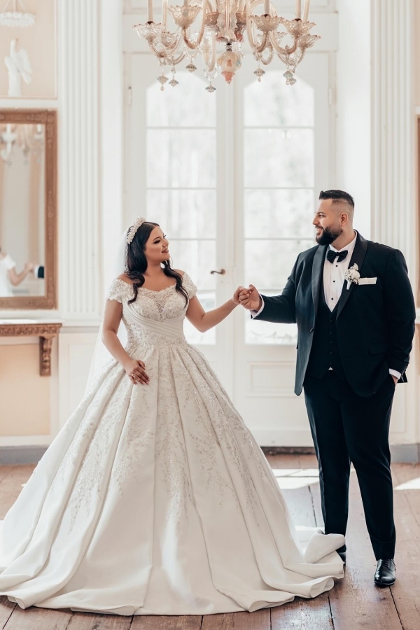 Robes de mariée de luxe princesse | Robes de mariée en satin