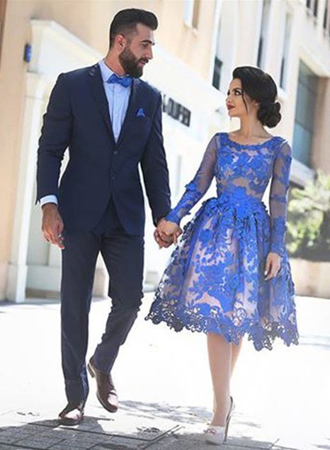 Forme Princesse Col U profond Tulle Court/Mini Robes de soirée avec Dentelle