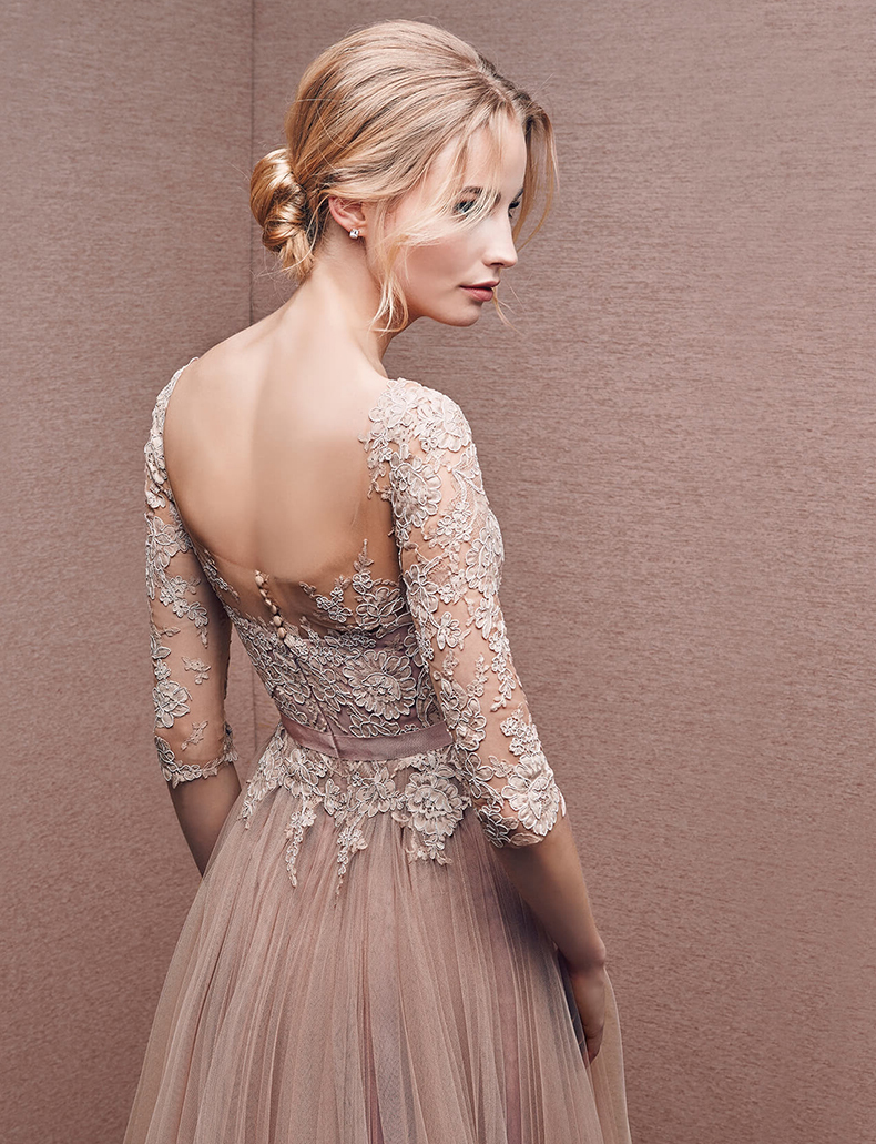 Forme Princesse alayage/Pinceau train Col bateau Tulle Robes de bal avec Dentelle