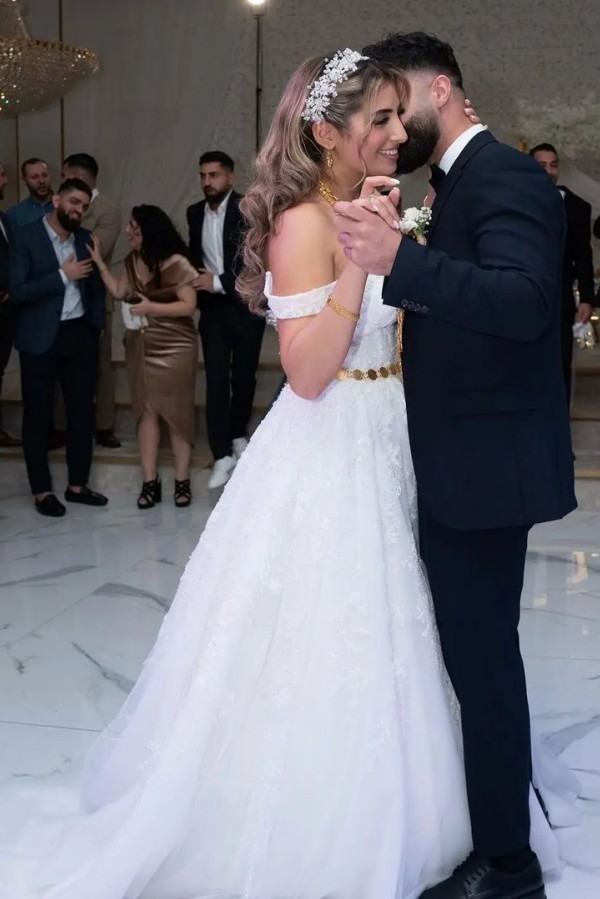 Robe de mariée princesse A-ligne en dentelle bonne qualité