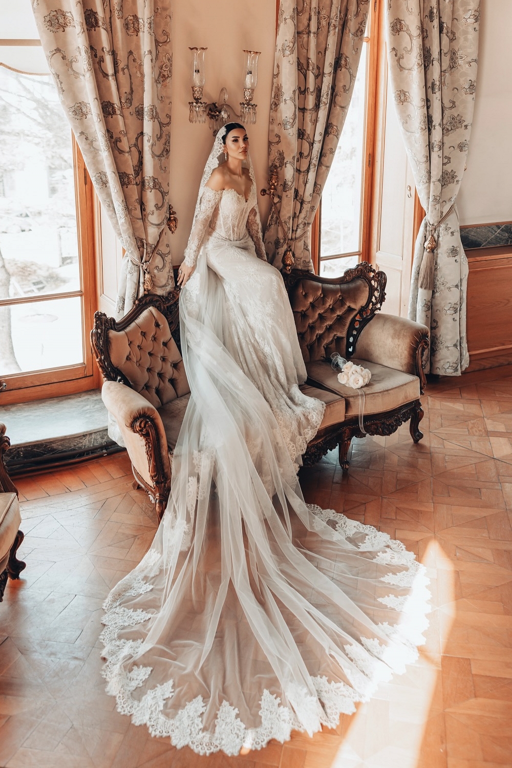 Robes de mariée vintage avec manches Robes de mariée en dentelle Style sirène