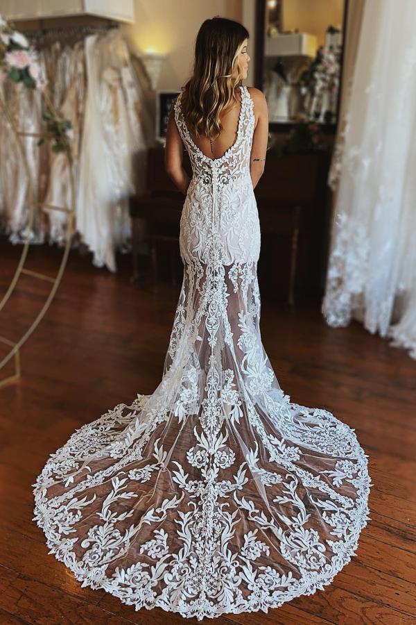 Robe de mariée sexy sirène dentelle | Robe de mariée simple