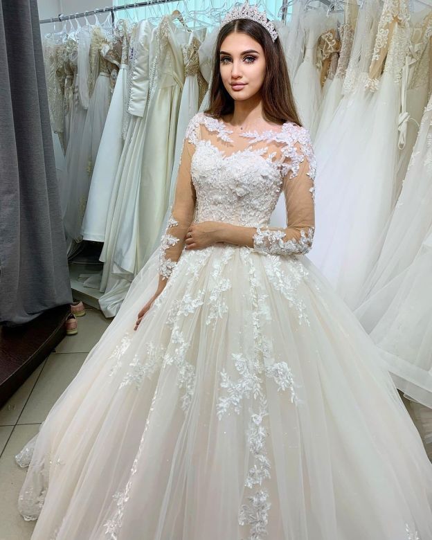 Robes de mariée princesse en dentelle | Robes de mariée à manches