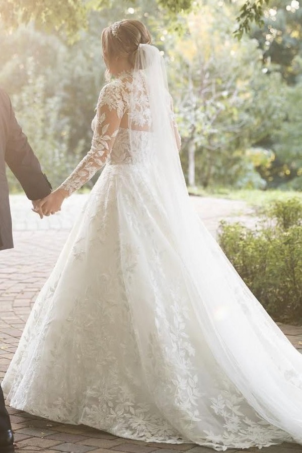 Fashion Spitze Hochzeitskleider A Linie Brautkleider Mit Ärmel