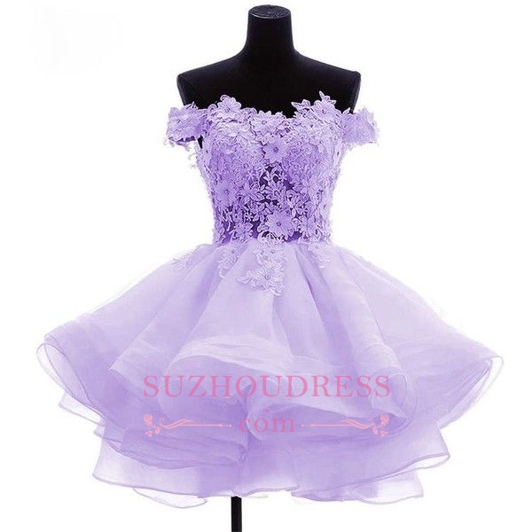 Forme Princesse Courte/Mini Epaules nues Robe d'étudiante mignonne avec applique