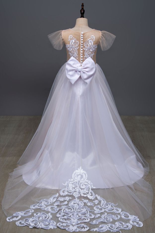 robe de demoiselle d'honneur d’enfant luxueux princesse haute couture