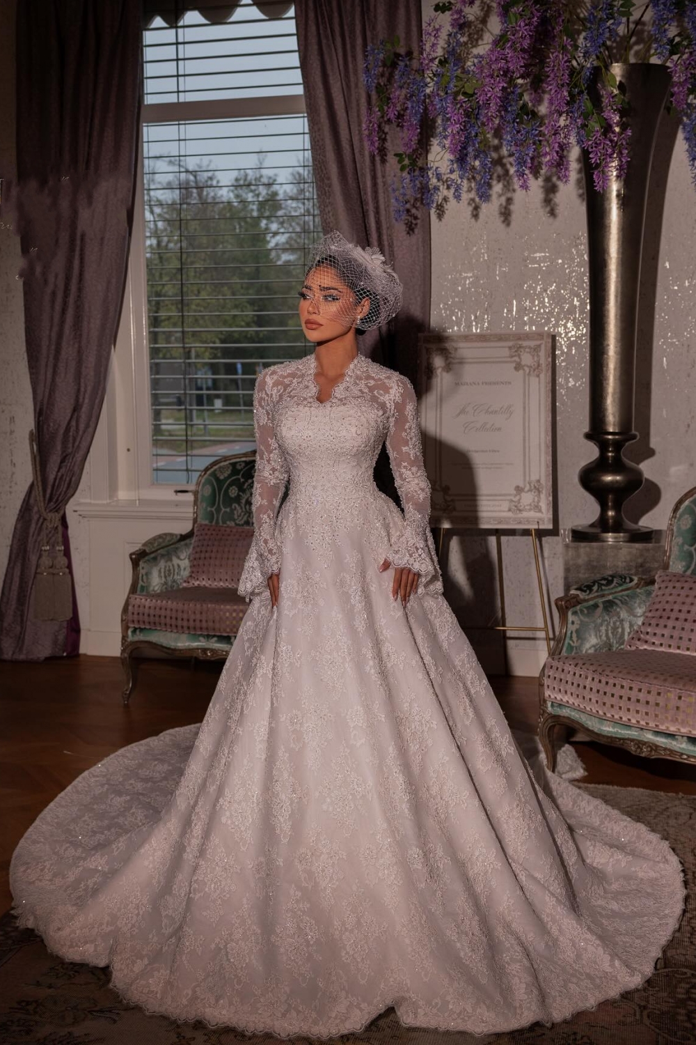 Robes de mariée modernes avec manches Robes de mariée trapèze en dentelle
