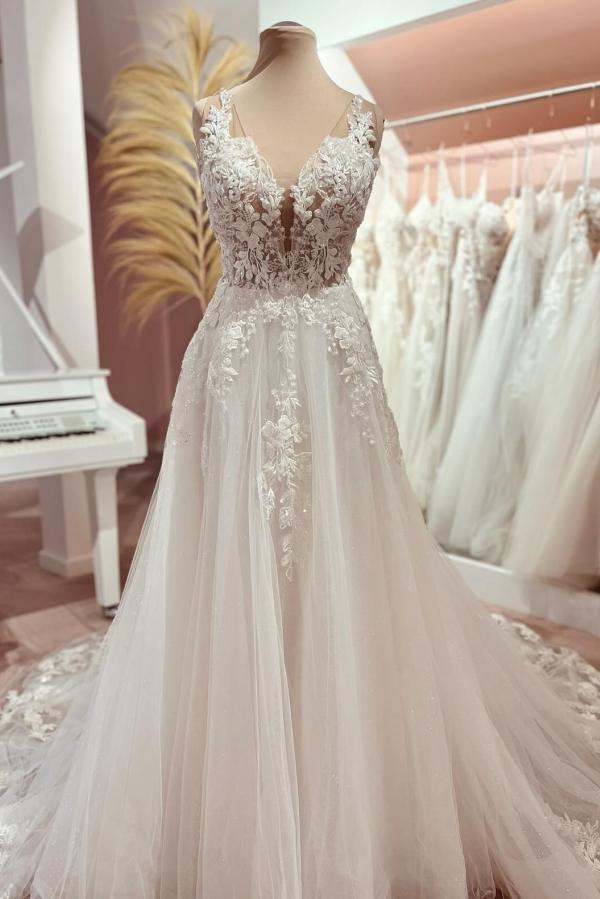 Robes de mariée vintage avec dentelle | Robes de mariée Une ligne en ligne