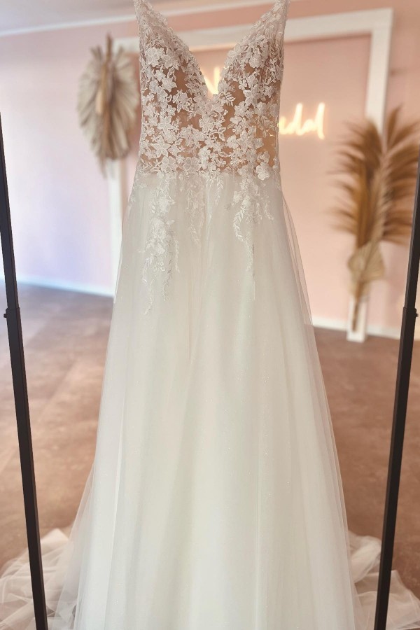 Robe de mariée en dentelle simple et chic bonne qualité