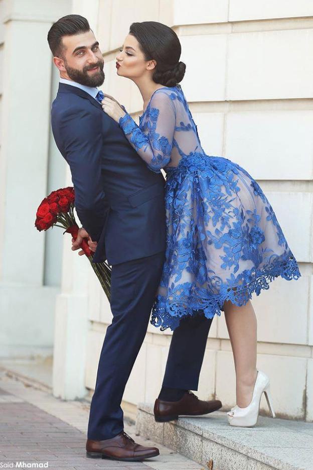 Forme Princesse Col U profond Tulle Court/Mini Robes de soirée avec Dentelle