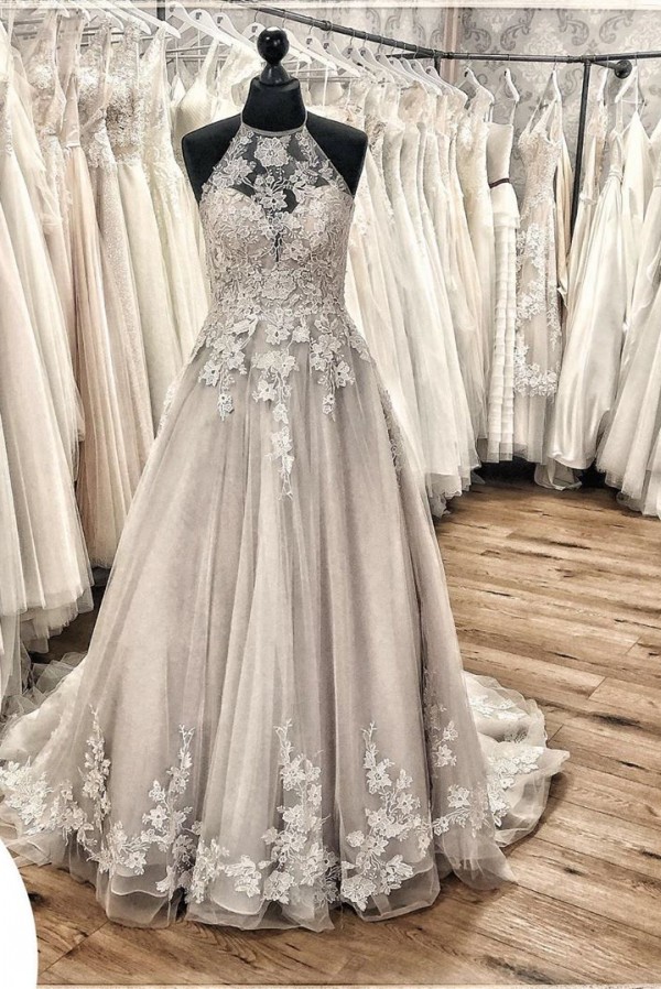 Robe de mariée de créateur ligne A | Magnifiques robes de mariée en dentelle