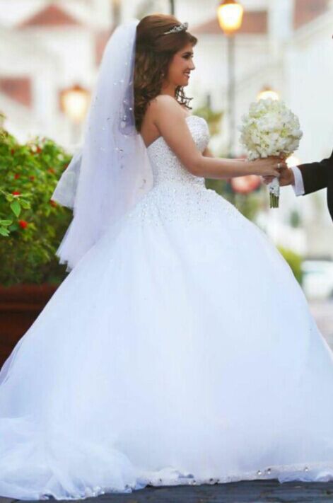 Forme Marquise Robes de mariée robe de bal avec Perle