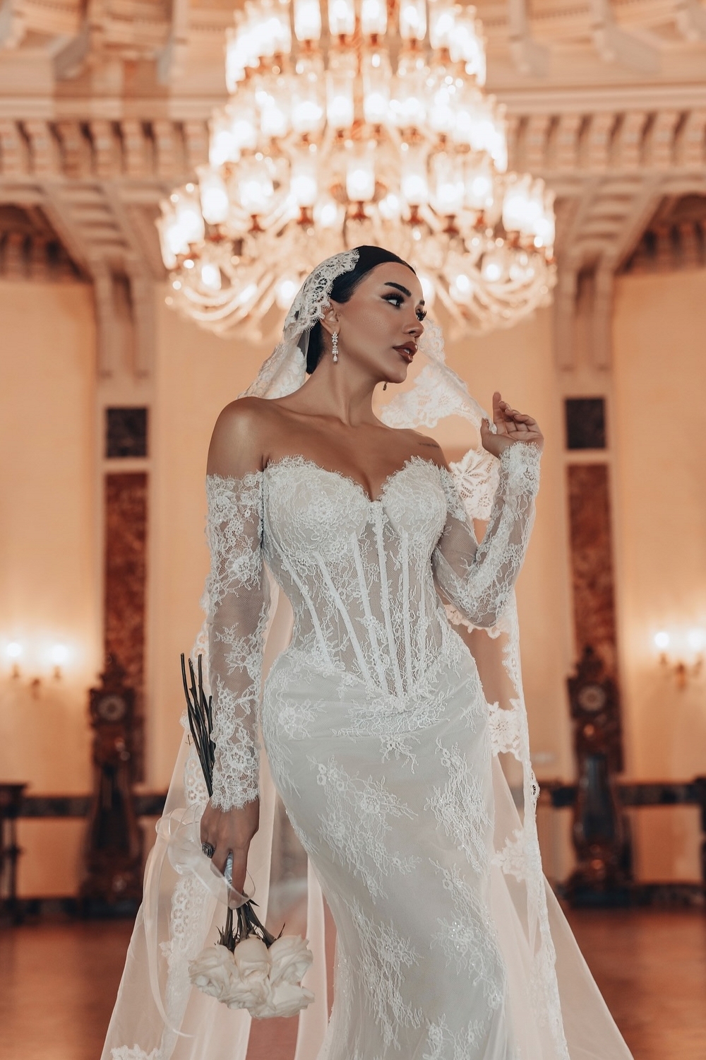 Robes de mariée vintage avec manches Robes de mariée en dentelle Style sirène