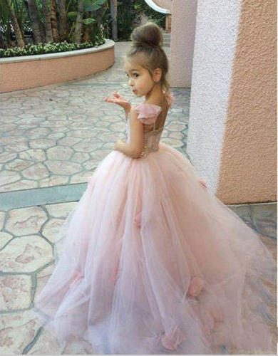Forme Princesse Longueur ras du sol Tulle robe pour fille