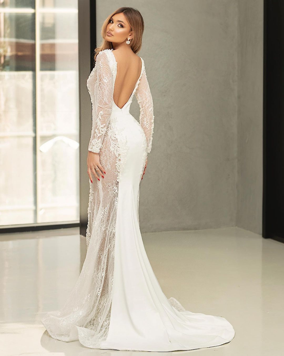 Belles robes de mariée en dentelle de sirène | Robes de mariée à manches