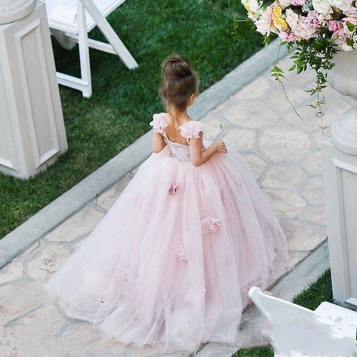 Forme Princesse Longueur ras du sol Tulle robe pour fille